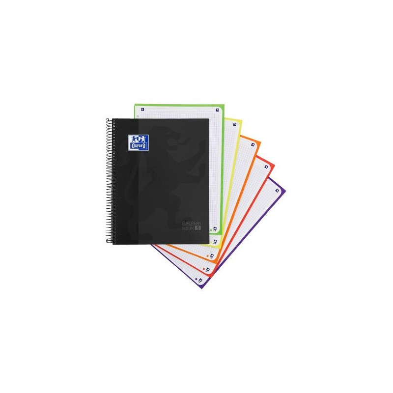 (400158600) OXFORD CUADERNO CLASSIC EUROPEANBOOK 5 WRITE&ERASE 120H A4+ 5X5 MICROPERFORADO TAPA EXTRADURA NEGRO