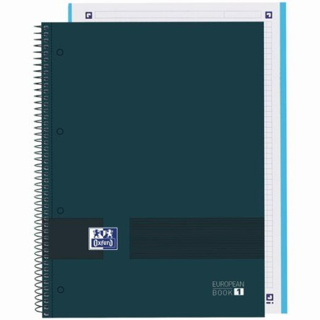 (400158918) OXFORD CUADERNO &YOU EUROPEANBOOK 1 WRITE&ERASE 80H A4+ 5X5MM MICROPERFORADO TAPA EXTRADURA AZUL PETRÓLEO