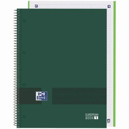 (400158919) OXFORD CUADERNO &YOU EUROPEANBOOK 1 WRITE&ERASE 80H A4+ 5X5MM MICROPERFORADO TAPA EXTRADURA VERDE MILITAR