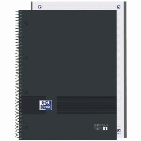 (400159031) OXFORD CUADERNO &YOU EUROPEANBOOK 1 WRITE&ERASE 80H A4+ 5X5MM MICROPERFORADO TAPA EXTRADURA NEGRO