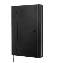 (400163617) OXFORD CUADERNO COSIDO SIGNATURE 80H A5 LISO CIERRE C/GOMA TAPA EXTRADURA NEGRO