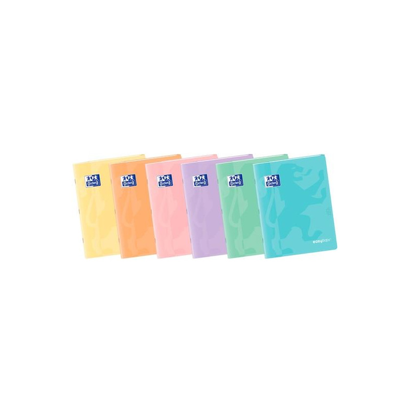 (400172933) OXFORD LIBRETA GRAPADA EASYBOOK 48H A5 4X4MM TAPA DE PLÁSTICO C/SURTIDOS PASTEL