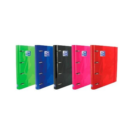 (400106676) OXFORD CARPETA ANILLAS 4X35MM EUROPEANBINDER C/RECAMBIO 100H A4+ 5X5 C/GOMA C/SURTIDOS VIVOS