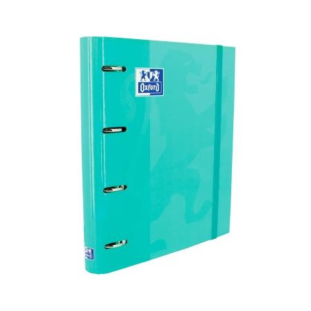 (400109180) OXFORD CARPETA ANILLAS 4X35MM CLASSIC EUROPEANBINDER C/RECAMBIO 100H A4+ 5X5 T/EXTRADURA ICE MINT