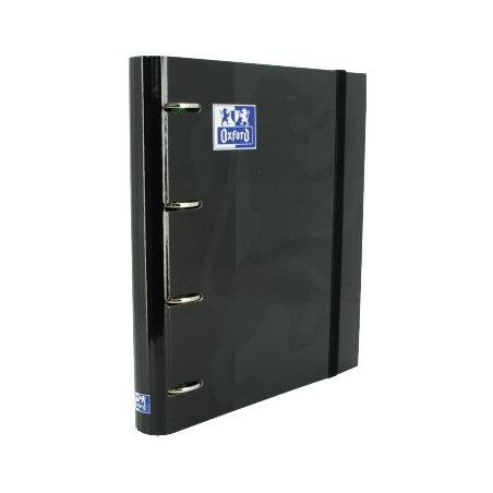 (400109182) OXFORD CARPETA ANILLAS 4X35MM CLASSIC EUROPEANBINDER C/RECAMBIO 100H A4+ 5X5 T/EXTRADURA NEGRO