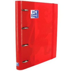 (400109186) OXFORD CARPETA ANILLAS 4X35MM CLASSIC EUROPEANBINDER C/RECAMBIO 100H A4+ 5X5 T/EXTRADURA ROJO