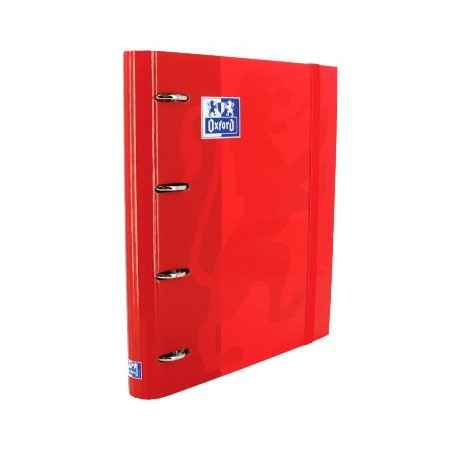(400109186) OXFORD CARPETA ANILLAS 4X35MM CLASSIC EUROPEANBINDER C/RECAMBIO 100H A4+ 5X5 T/EXTRADURA ROJO