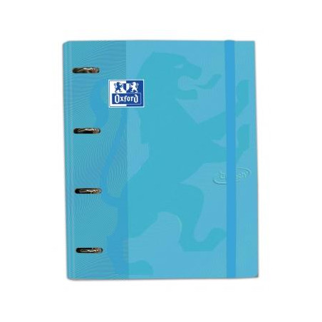 (400127152) OXFORD CARPETA ANILLAS 4X35MM TOUCH EUROPEANBINDER C/RECAMBIO 100H A4+ 5X5 T/EXTRADURA AZUL PASTEL