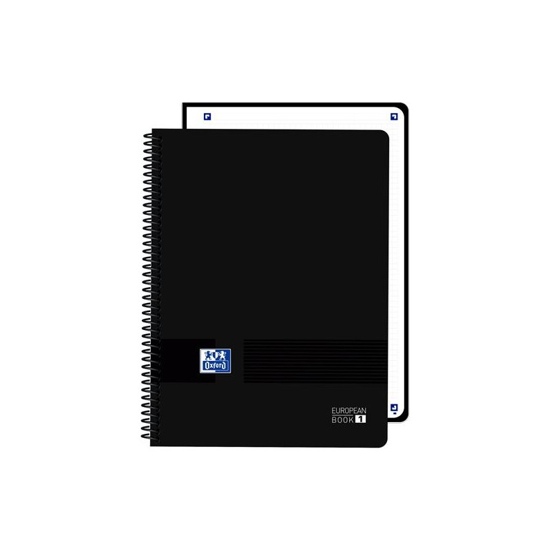 (400196864) OXFORD CUADERNO EUROPEANBOOK 1 LIVE&GO 80H A4+ 5X5 MICROPERFORADO T/PLÁSTICO NEGRO