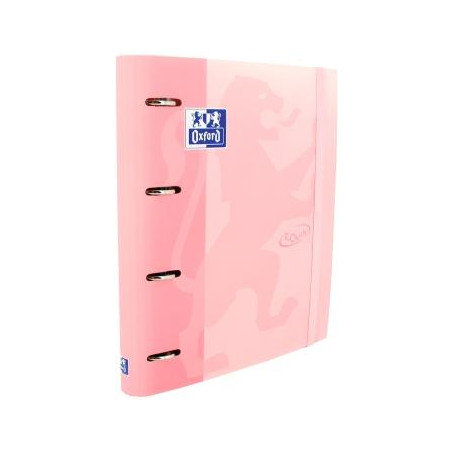 (400127154) OXFORD CARPETA ANILLAS 4X35MM TOUCH EUROPEANBINDER C/RECAMBIO 100H A4+ 5X5 T/EXTRADURA FLAMINGO PASTEL