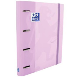 (400127155) OXFORD CARPETA ANILLAS 4X35MM TOUCH EUROPEANBINDER C/RECAMBIO 100H A4+ 5X5 T/EXTRADURA MALVA PASTEL