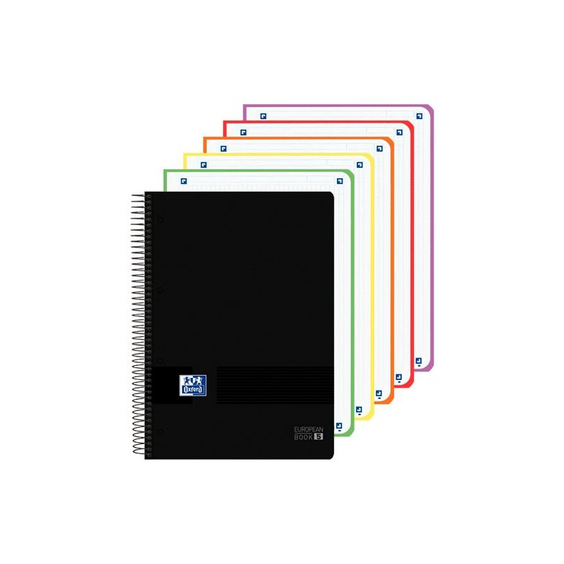 (400196878) OXFORD CUADERNO EUROPEANBOOK 5 LIVE&GO 120H A4+ 5X5 WRITE&ERASE T/PLÁSTICO NEGRO