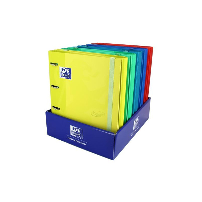 (400136667) OXFORD CARPETA ANILLAS 4X35 EUROPEANBINDER TOUCH A4+ C/RECAMBIO 100 HOJAS 90GR 5X5 SURTIDOS