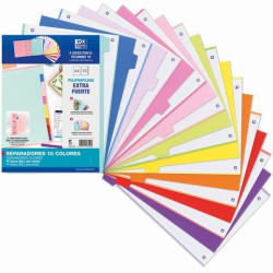 (400159038) OXFORD SEPARADORES 10 POSICIONES A4 PP 500 MICRAS COLORES