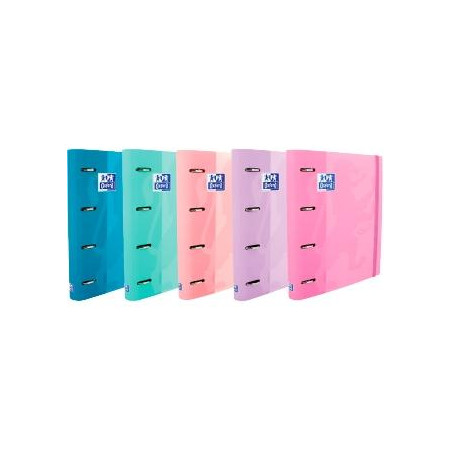 (400119130) OXFORD CARPETA DE ANILLAS 4X35MM TOUCH EUROPEANBINDER C/RECAMBIO 100H A4+ 5X5 T/EXTRADURA C/SURTIDOS PASTEL