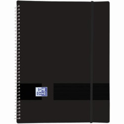 (400160223) OXFORD CARPETA CON 30 FUNDAS CRISTAL 50 MICRAS ESPIRAL A4 CIERRE C/GOMA PLÁSTICO OPACO NEGRO