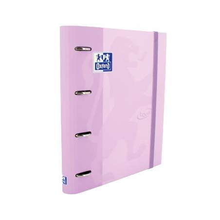 (400127155) OXFORD CARPETA ANILLAS 4X35MM TOUCH EUROPEANBINDER C/RECAMBIO 100H A4+ 5X5 T/EXTRADURA MALVA PASTEL