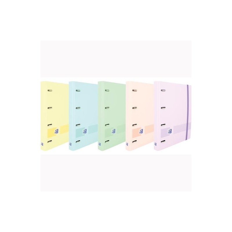 (400160744) OXFORD LIVE & GO CARPETA 4 ANILLAS 35MM EUROPEANBINDER A4+ POLYFOAM C/RECAMBIO 1 LÍNEA C/SURTIDOS PASTEL