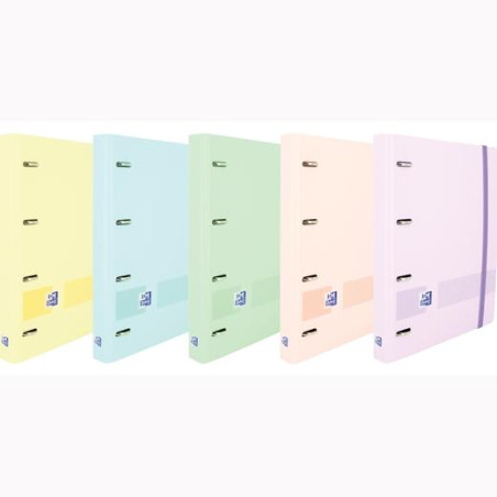 (400160744) OXFORD LIVE & GO CARPETA 4 ANILLAS 35MM EUROPEANBINDER A4+ POLYFOAM C/RECAMBIO 1 LÍNEA C/SURTIDOS PASTEL