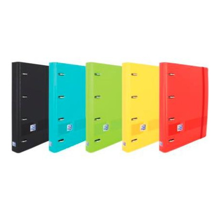 (400146210) OXFORD LIVE & GO CARPETA 4 ANILLAS EUROPEANBINDER POLYFOAM C/ RECAMBIO 100H 1 LÍNEA A4+ COLORES SURTIDOS VIVOS