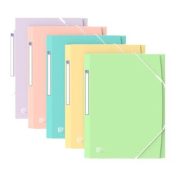 (400187619) OXFORD CARPETA DE GOMAS URBAN 3 SOLAPAS A4+ PLÁSTICO TRASLÚCIDO C/SURTIDOS PASTEL