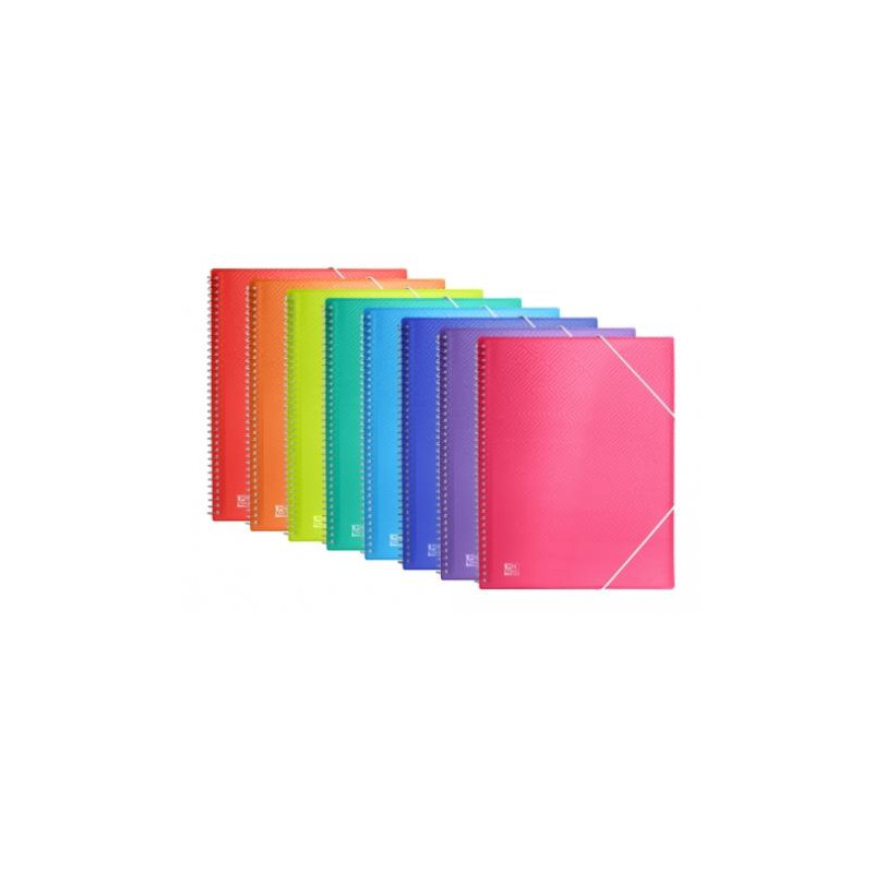 (400147013) OXFORD CARPETA CON 30 FUNDAS CRISTAL ESPIRAL CON GOMAS URBAN PP COLORES SURTIDOS A4