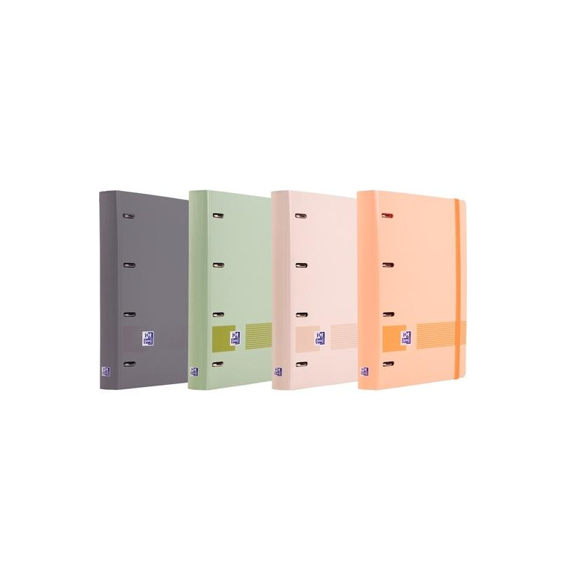 (400187769) OXFORD EUROPEANBINDER BOREAL CARPETA 4 ANILLAS 4X35 A4+ C/RECAMBIO DOTS T/PLÁSTICO ATERCIOPELADO C/SURTIDOS