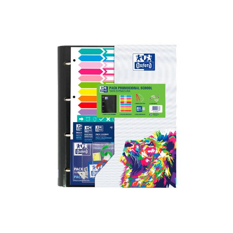 (400187784) OXFORD CARPETA ANILLAS EUROPEANBINDER CLASSIC 4X35MM C/RECAMBIO A4+ 5X5MM T/EXTRADURAS C/SURTIDOS VIVOS