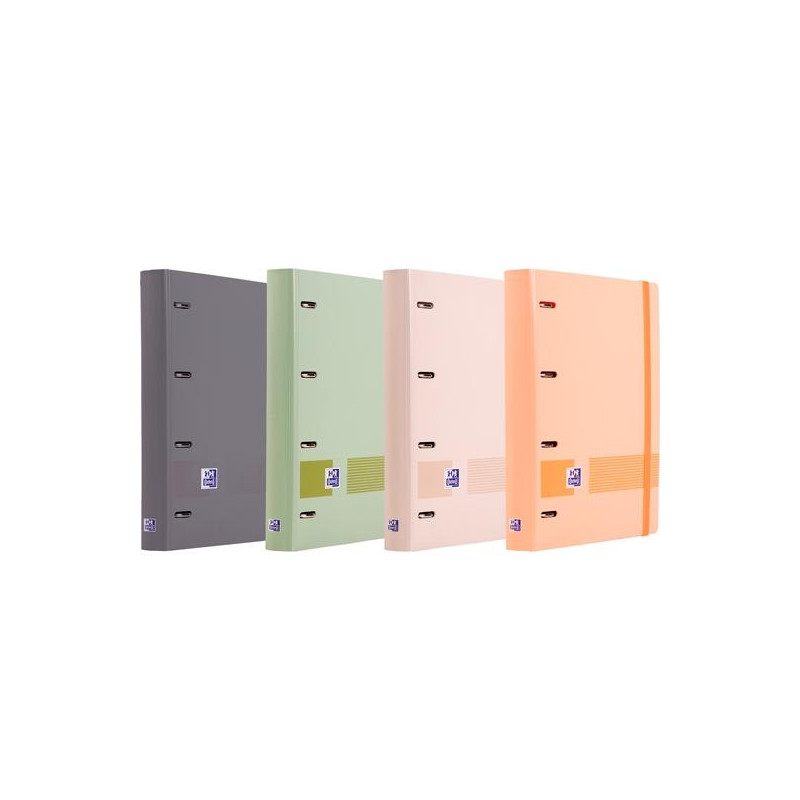 (400195804) OXFORD EUROPEANBINDER BOREAL CARPETA 4 ANILLAS 4X35 A4+ C/RECAMBIO 5X5 T/PLÁSTICO ATERCIOPELADO C/SURTIDOS