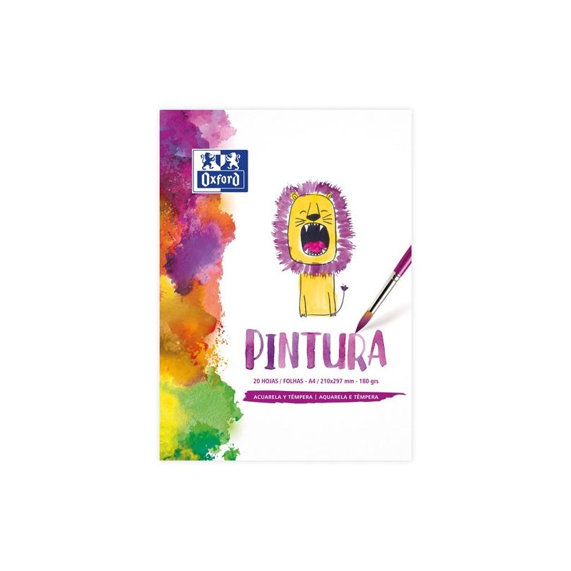 (400147938) OXFORD BLOC PINTURA INFANTIL A4 ENCOLADO 20H LISO 180GR