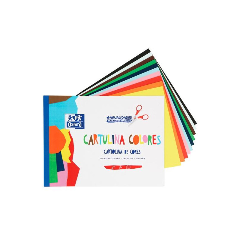 (400147983) OXFORD BLOC 10H A4 CARTULINA DE COLORES 170GR