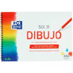 (400148232) OXFORD BLOC DIBUJO ESCOLAR T/ BLANDA ESPIRAL 20H 130GR A4+ LISO BLANCO