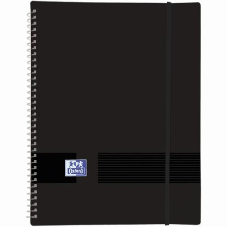 (400160223) OXFORD CARPETA CON 30 FUNDAS CRISTAL 50 MICRAS ESPIRAL A4 CIERRE C/GOMA PLÁSTICO OPACO NEGRO