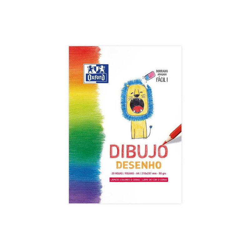 (400147935) OXFORD BLOC DIBUJO INFANTIL A4 ENCOLADO 20H LISO 90GR