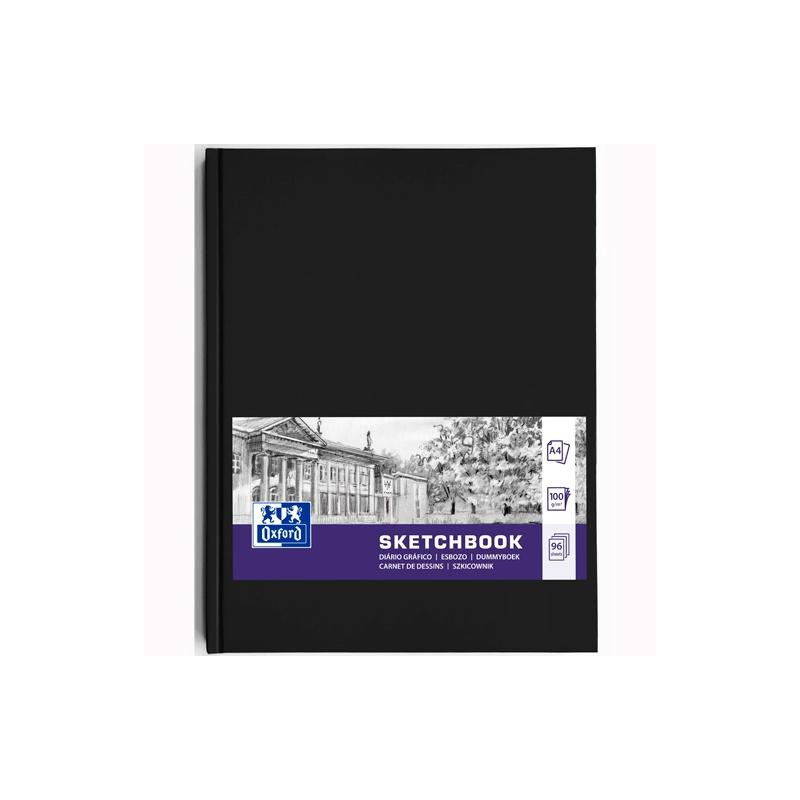 (400152623) OXFORD CUADERNO COSIDO ESBOZO ARTBOOK 96H A4 LISO 100GR PAPEL COLOR CREMA TAPA EXTRADURA NEGRO