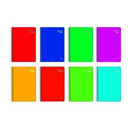 (16288) PACSA CUADERNO XTRA PLUS 80H FOLIO 90GR LISO TAPA DURA PACK 5 UD COLORES SURTIDOS