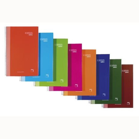 (16478) PACSA CUADERNO PREMIUM EXTRA 80H FOLIO 90GR 4X4MM C/M T/EXTRADURA PACK 4 UD C/SURTIDOS