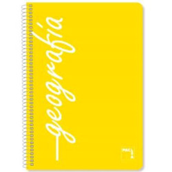 (16527) PACSA CUADERNO ASIGNATURAS 80H FOLIO 90GR 4X4MM TAPAS PP PACK 4 UD "GEOGRAFÍA"