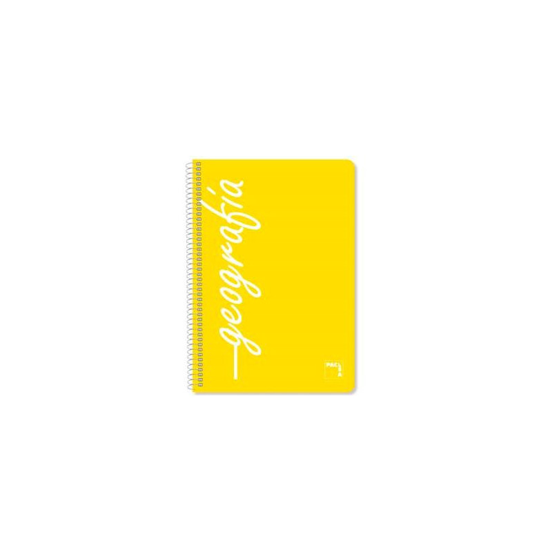 (16527) PACSA CUADERNO ASIGNATURAS 80H FOLIO 90GR 4X4MM TAPAS PP PACK 4 UD "GEOGRAFÍA"