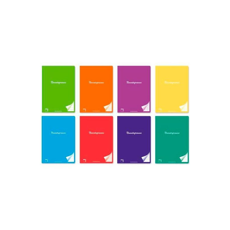 (20090) PACSA LIBRETA NOVENTAGRAMOS 48 HOJAS 4X4 TAPAS CARTULINA PLASTIFICADA A5+ 90GR 8 C/SURTIDOS -6U-
