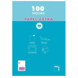 (21811) PACSA PAQUETE PAPEL EXTRA 100H A4 80GR LISO SIN TALADROS RETRACTILADO BLANCO
