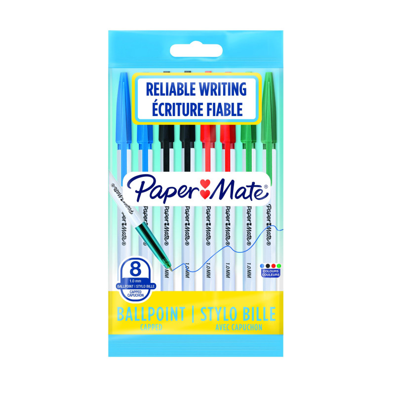 (2084416) PAPER MATE BOLÍGRAFO 045 1.0M COLORES SURTIDOS BLÍSTER 8 UD